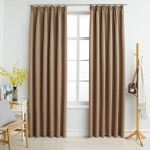 vidaXL pimendavad kardinad konksudega, 140 x 225 cm, 2 tk, pruunikashall