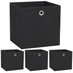 vidaXL mittekootud kangast hoiukastid 4 tk 32 x 32 x 32 cm, must