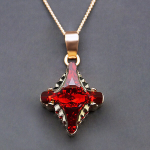 Naiste kaelakee DiamondSky "Glory (Light Siam Metallic Light Gold)" Swarovski kristallidega