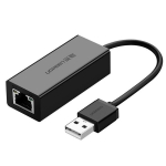 USB kaabel Ugreen 2.0 100 Mbps Ethernet external network adapter, juodas (CR110 20254)