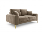 Kahekohaline diivan Mazzini Sofas Madara, veluur, beež/kuldne v&auml;rv