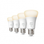 Philips Hue White, E27 connected LED bulb, 60W equivalent, 800 Lumen, Bluetooth compatible, 4 pack