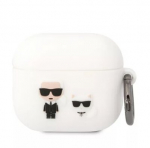 Karl Lagerfeld KLACA3SILKCW AirPods 3 kate valge/valge Silikoon Karl & Choupette