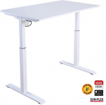 Reguleeritava k&otilde;rgusega laud SUN-FLEX&reg;EASYDESK ELITE, elektriline, &uuml;he mootoriga, valge raam, 120x60 cm valge lauaplaat
