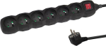 Esperanza toitekaabli pikendus ELK218K, 3 m, 6 AC pistikut, 220-250 V, 16 A, 3680 W, 50 Hz, must