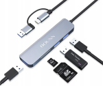 Usb-c jaotur 5 Gbps Usb 3.0, 2x Usb 2.0, Sd/tf kaardilugejaga