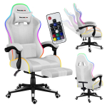 Jalatoega m&auml;nguritool Huzaro Force 4.7 RGB white, LED-valgustus ja pult