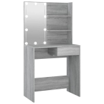 vidaXL tualettlaud LEDiga, hall Sonoma tamm, 74,5 x 40 x 141 cm