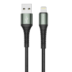 Jellico B12 nailonist punutud iPhone & iPad Lightning USB-andmeside ja kiire 3.1A laadija kaabel, 2 m, must