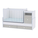 Kasvav voodi kummutiga Lorelli Trend Plus New, 110x62, valge/hall