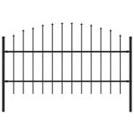 vidaXL piirdeaed teravatipuline, teras, (0,75-1) x 1,7 m, must
