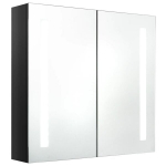 vidaXL LED vannitoa peegelkapp, l&auml;ikega must, 62 x 14 x 60 cm