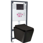 Peidetud WC-poti komplekt Kerra Tinos BLM/Adriatic BL koos WC-potiga Tinos Black ja nupuga Adriatic Black