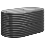 vidaXL aia taimekast, pulberv&auml;rvitud teras 152x80x68 cm antratsiithall