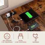 Costway kirjutuslaud L-kujuline nurgalaud pistikupesade ja amp; USB pordid 120 x 120 x 75 cm rustikaalne pruun