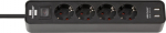 Brennenstuhl pikendusjuhe 3G1,5 4p 1,5m 2XUSB must Ecolor