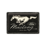 Metallplaat 20 x 30 cm / Ford Mustang - Horse logo, must