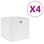 vidaXL mittekootud kangast hoiukastid 4 tk, 28 x 28 x 28 cm, valge