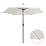 vidaXL p&auml;ikesevari LED-tuledega, alumiiniumpost, 300 cm, helebeež