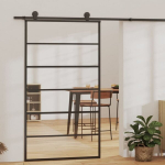 vidaXL liuguks, ESG-klaas ja alumiinium, 102x205 cm, must