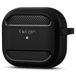 AirPods 3 korpus - Spigen - Rugged Armor - Must - &Otilde;huke ja kerge - &Scaron;okke neelav