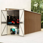 Seina aiakuur vidaXL, pruun, 118 x 382 x 178 cm, tsingitud teras