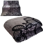 Voodikate - pleed KW-111, hall - must - valge, 160 x 210 cm