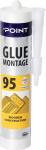 Liim Glue Montage POINT 95, puidule, OSB konstruktsioon, l&auml;bipaistev, 280 ml
