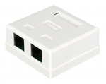 A-LAN Surface Mount Network Outlet 2x RJ45 UTP Cat.5e GN002