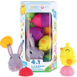 Palli-klotsid Lalaboom Montessori 4-in-1 sensoorsed loomad, 24 tk