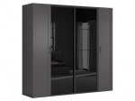 Riidekapp BRW Flex, hall/must