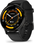 Nutikell Garmin Venu&reg; 3 Slate Stainless Steel Bezel with Black Case and Silicone Band