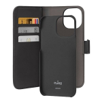 Puro Wallet MagSafe 2 &uuml;hes PU nahast &uuml;mbris, lukuga ja rahakotiga iPhone 15 Pro Max &ndash; must
