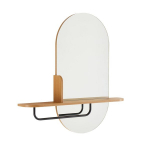 Peegel Aalborg riiuliga 92x15xH93cm, tamm