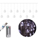 Valguskardin 108 LED, USB, valge