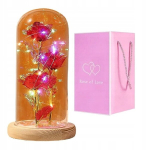 LED Kristallpunane roos kuplis 21 cm