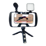 Selfie pulk (Selfie stick) Selfie statiivihoidik LED valgusti ja mikrofoniga TL-49T, must