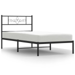 Voodiraam vidaXL, 90x200 cm, must