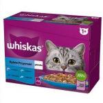 Whiskas t&auml;iskasvanud kassidele l&otilde;he, tuunikala, tursa ja valge kalaga, 48x85 g