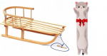 Puidust kelk Belsi ja pl&uuml;&uuml;sist padi Cat, 50 cm