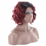 Punased lokkis juuste parukas, W74