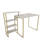 Laud Asir, 133x60x76,8 cm, kuldne/valge