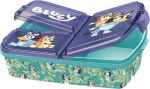 Sn&auml;kkibox - Bluey - 3 jaotust - Melamiin - 18x13x5 cm - &Uuml;hilduv n&otilde;udepesumasinaga