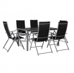 patio Astoria 7-osaline v&auml;lim&ouml;&ouml;blikomplekt, hall/must