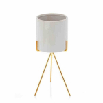 Lillepott metallist alusega Emma White, 28 cm