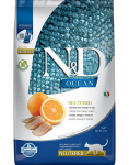 Farmina N&D Ocean Neutered kuivtoit kassidele heeringa ja apelsinidega, 5 kg