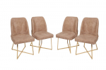 4-tooli komplekt Kalune Design Madrid 913, kuld/pruun