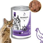 Bosman t&auml;ism&auml;rg toit t&auml;iskasvanud kassidele linnulihaga 24 x 415 g