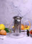 Wilmax teekann, 950 ml, Stiklinis ąsotis arbatai ir žolelėms "Wilmax" metalinis virdulys 0,95 l