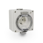 Pinnale paigaldatav hermeetiline pistikupesa AQUA66 Schuko 2P+Z GHNS IP66, szary